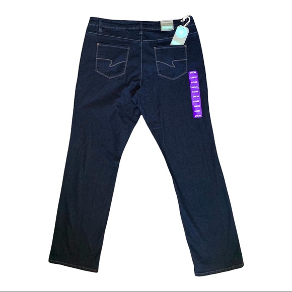 NWT Santana Straight Tummy Control Dark Wash Denim Blue Jeans PLUS 14 - Picture 4 of 6